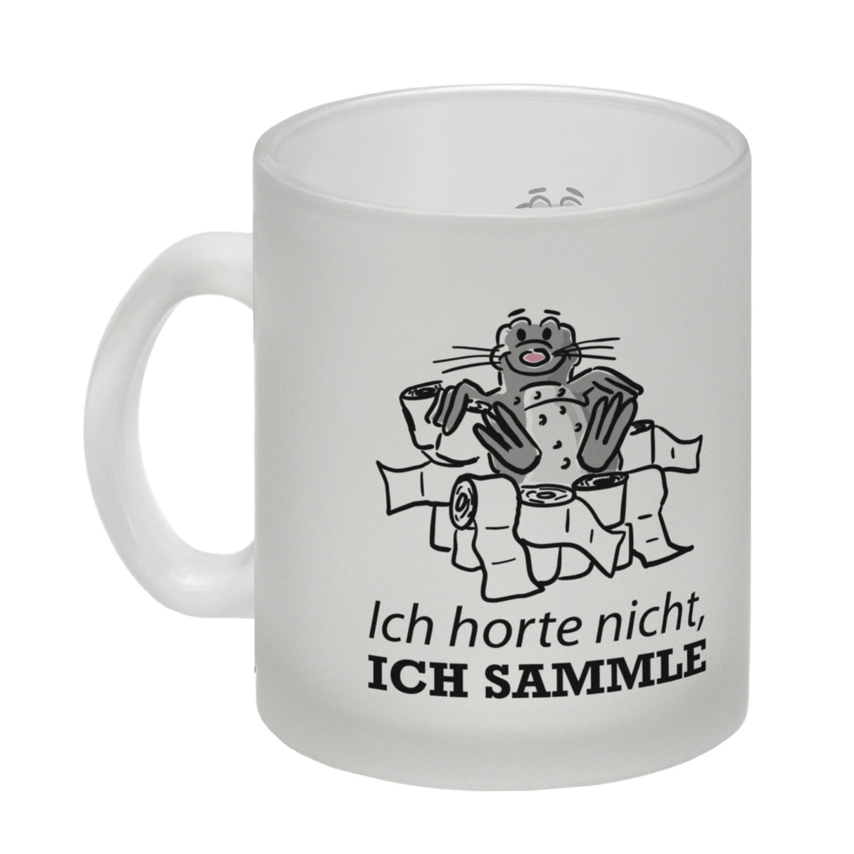 Ich horte nicht, ich sammle Kaffeebecher mit Seeleopard auf Toilettenpapier