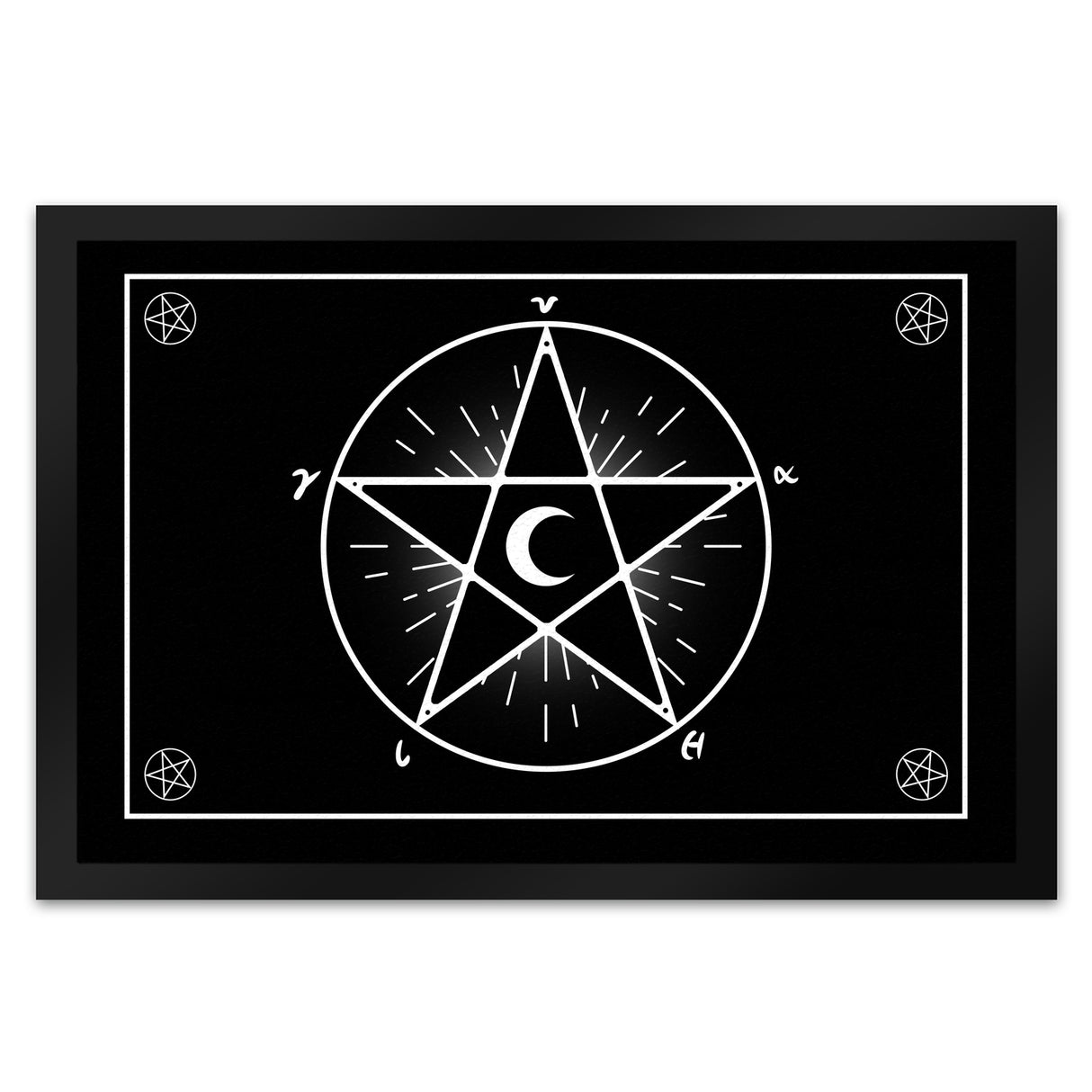Fußmatte mit Pentagramm im coolen Halloween Design -Weiß