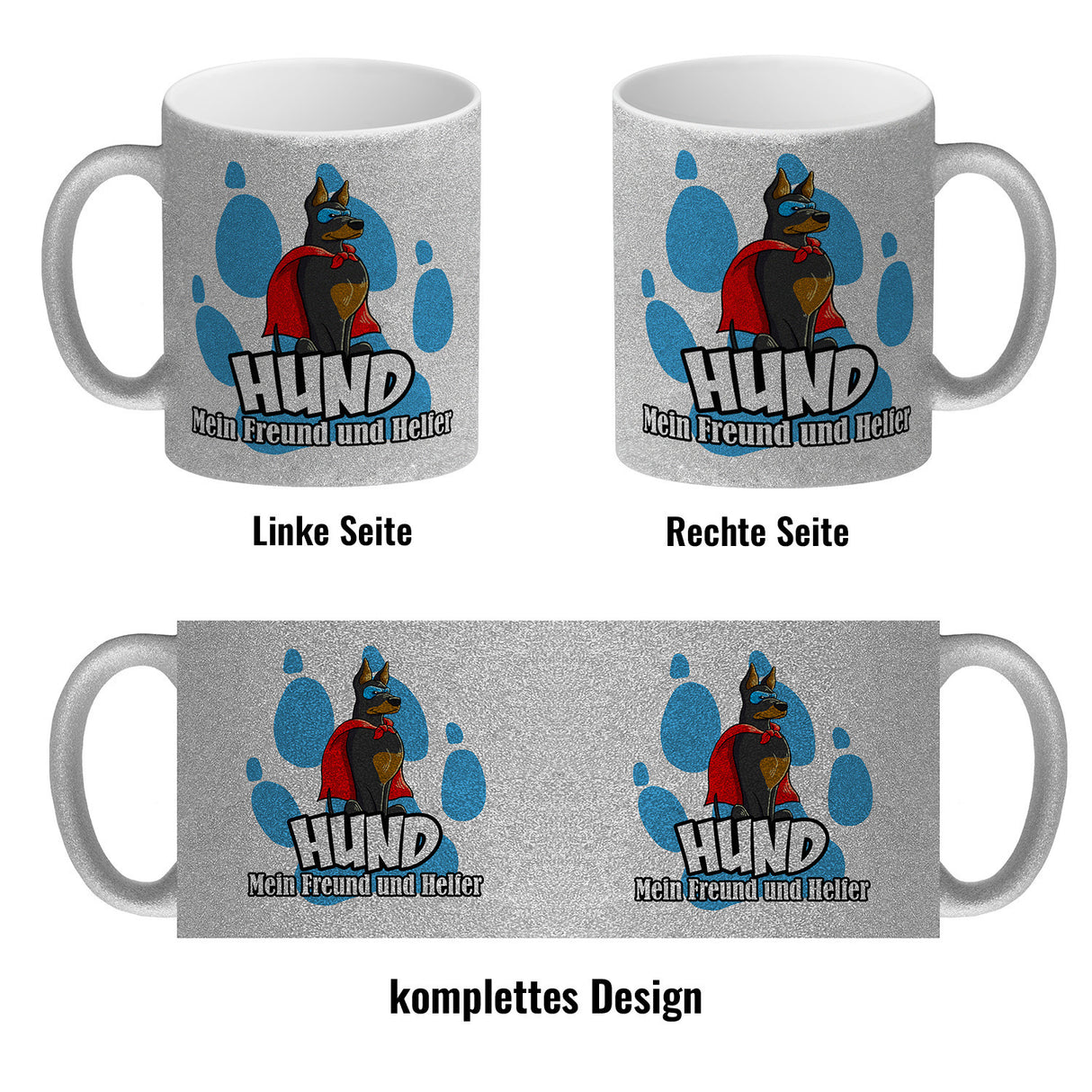 Kaffeebecher mit Superhelden - Dobermann - Hund mein Freund und Helfer