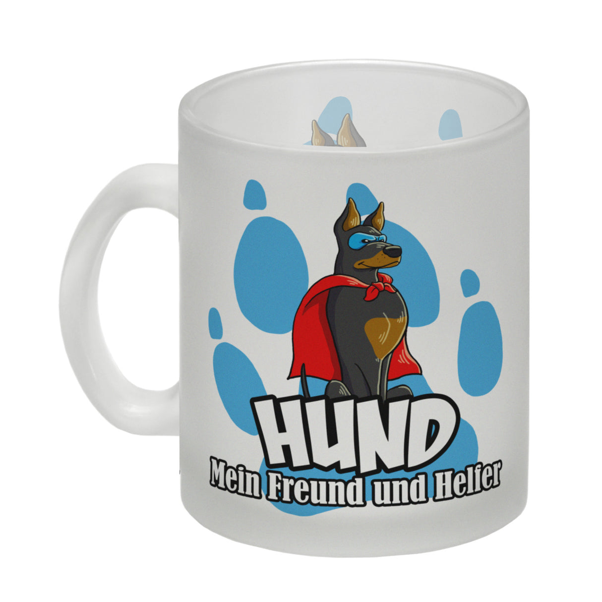 Kaffeebecher mit Superhelden - Dobermann - Hund mein Freund und Helfer