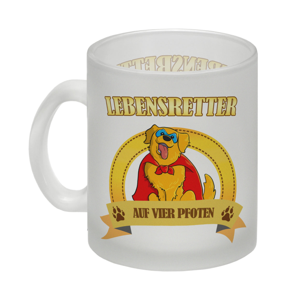 Kaffeebecher mit Superheld - Golden Retriever - Lebensretter auf vier Pfoten