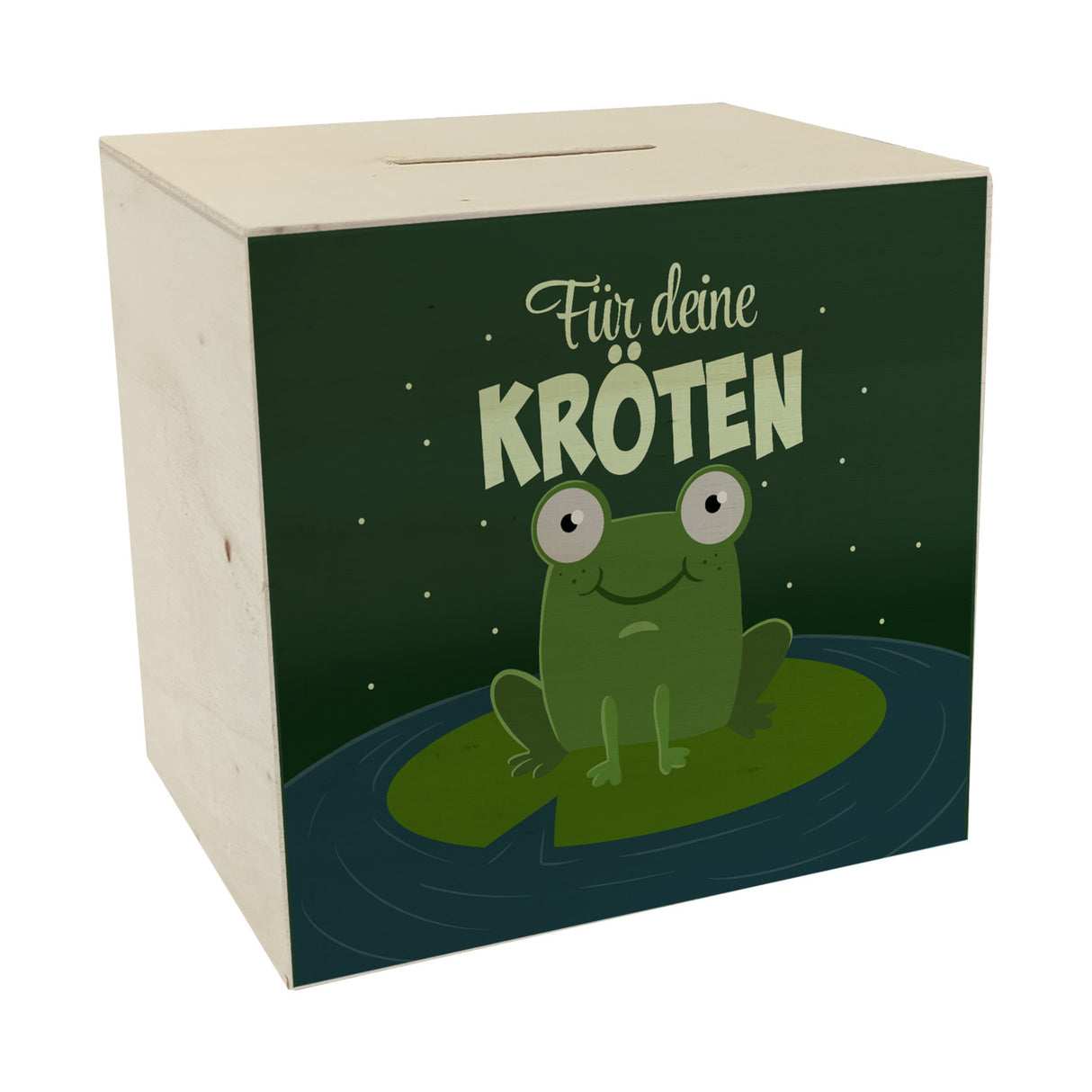Spardose für Kinder mit niedlichem Frosch und Spruch - Für deine Kröten
