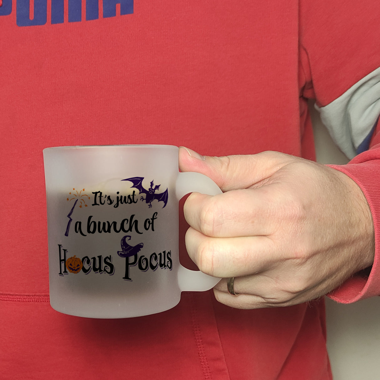 Kaffeebecher mit Halloween Motiv und Spruch - It's just a bunch of Hocus Pocus -