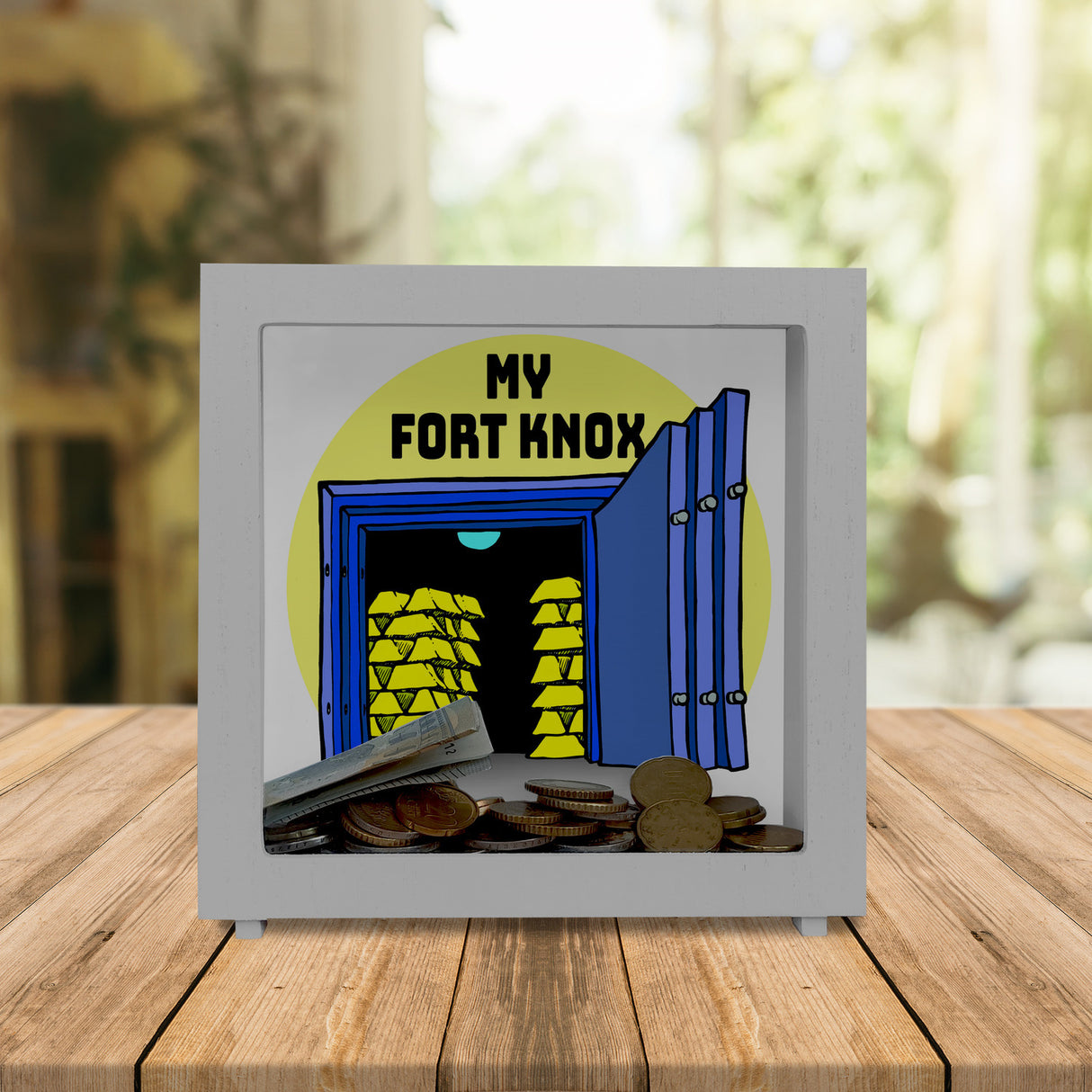 My Fort Knox Spardose mit Tresor und Goldbarren Motiv
