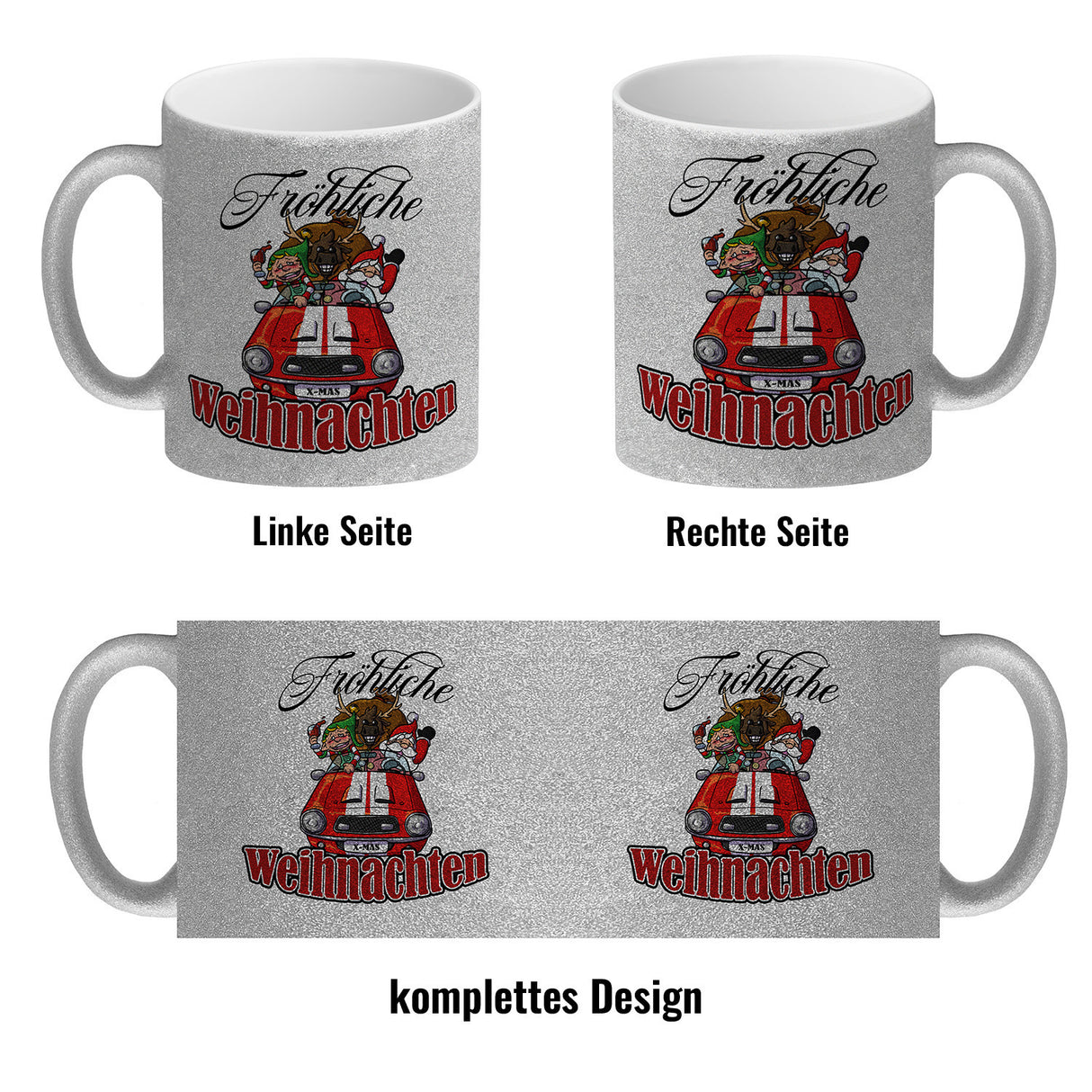 Fröhliche Weihnachten Kaffeebecher mit lustigem Weihnachtsmotiv