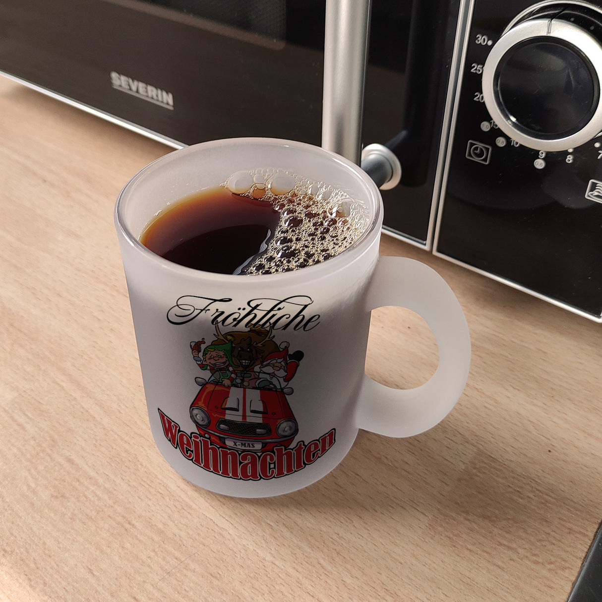 Fröhliche Weihnachten Kaffeebecher mit lustigem Weihnachtsmotiv