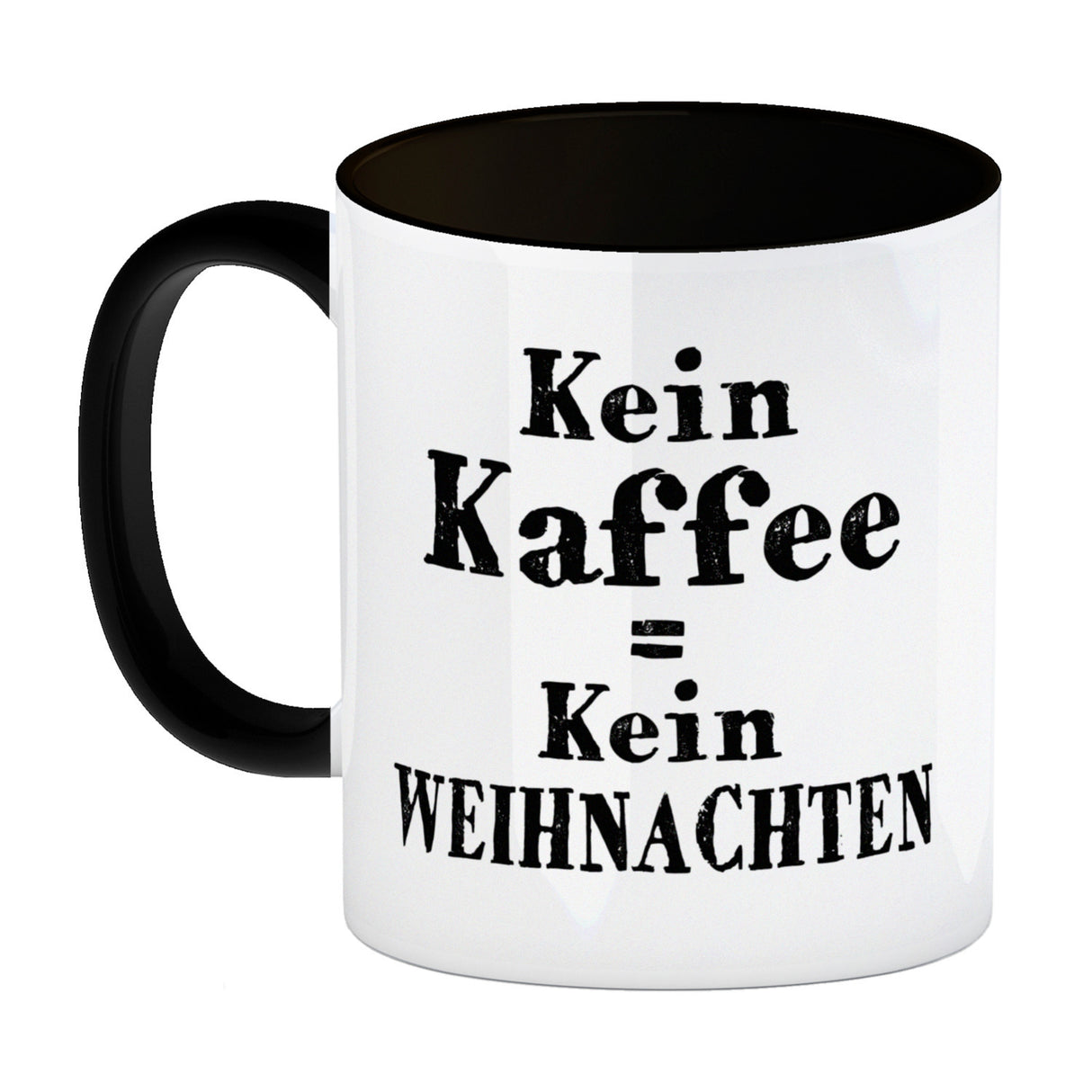 Kein Kaffee = Kein Weihnachten Kaffeetasse mit lustigem Miesepeter Motiv