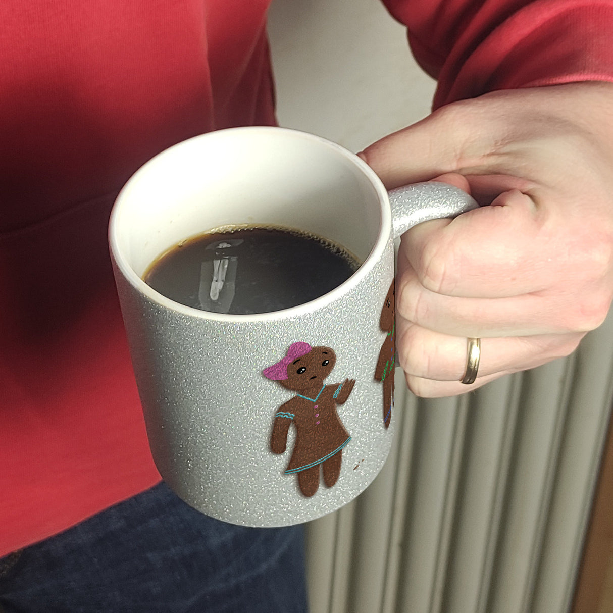 Ich hab dich zum Fressen gern Kaffeetasse mit lustigen Lebkuchen und Spruch