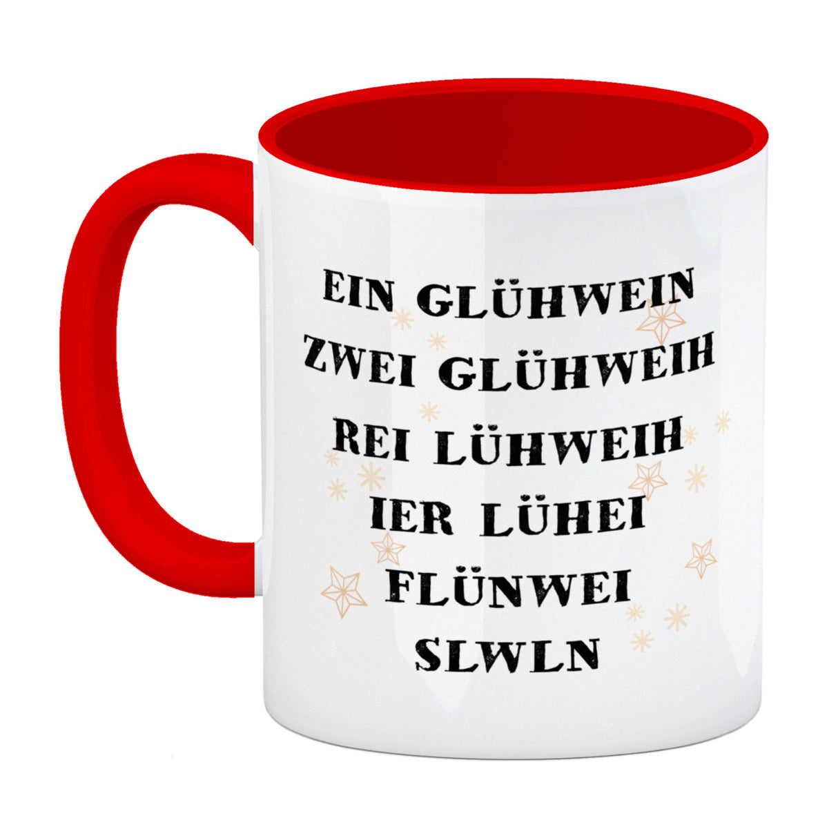 Glühweintasse mit betrunkenem Rentier und lustigem Spruch