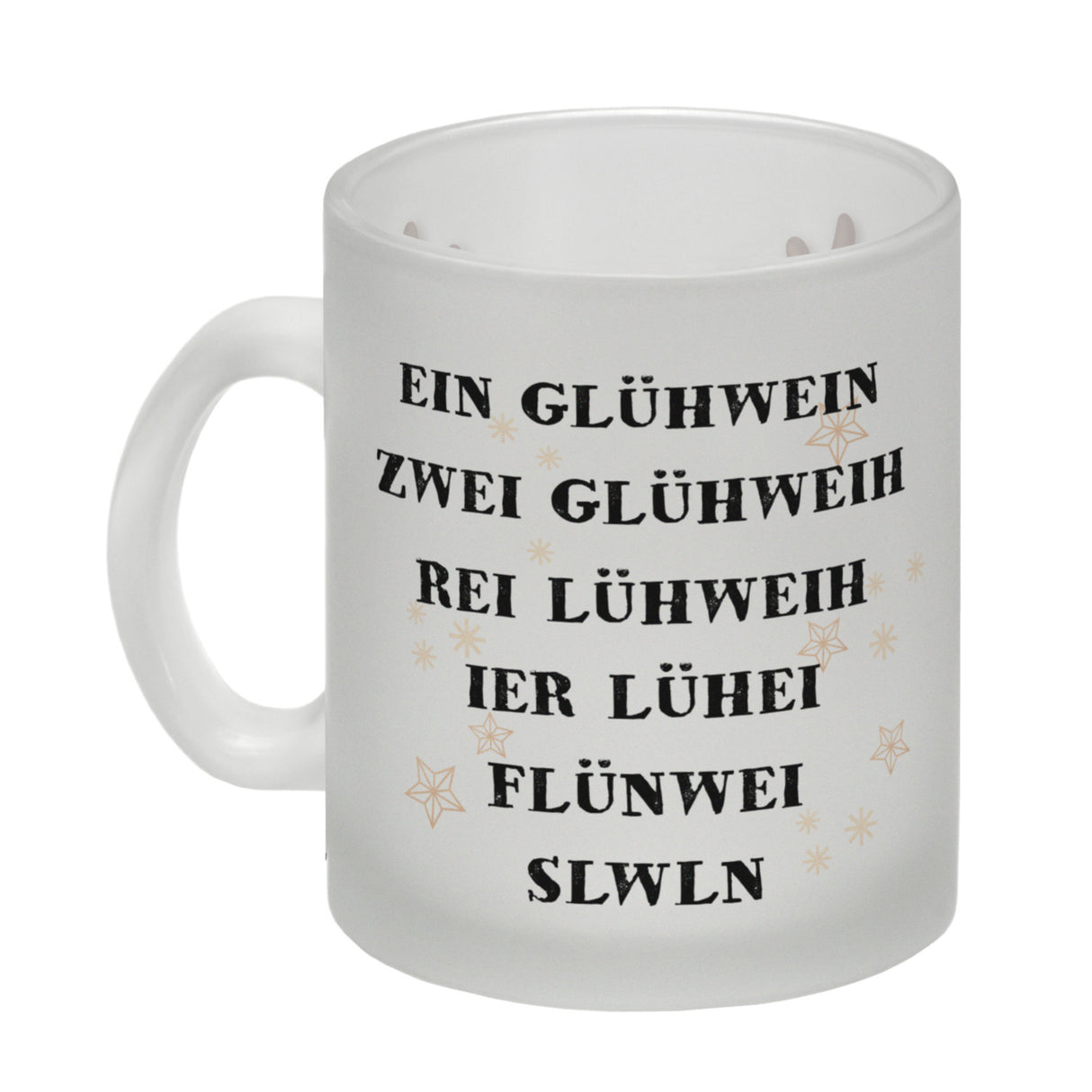Glühweintasse mit betrunkenem Rentier und lustigem Spruch