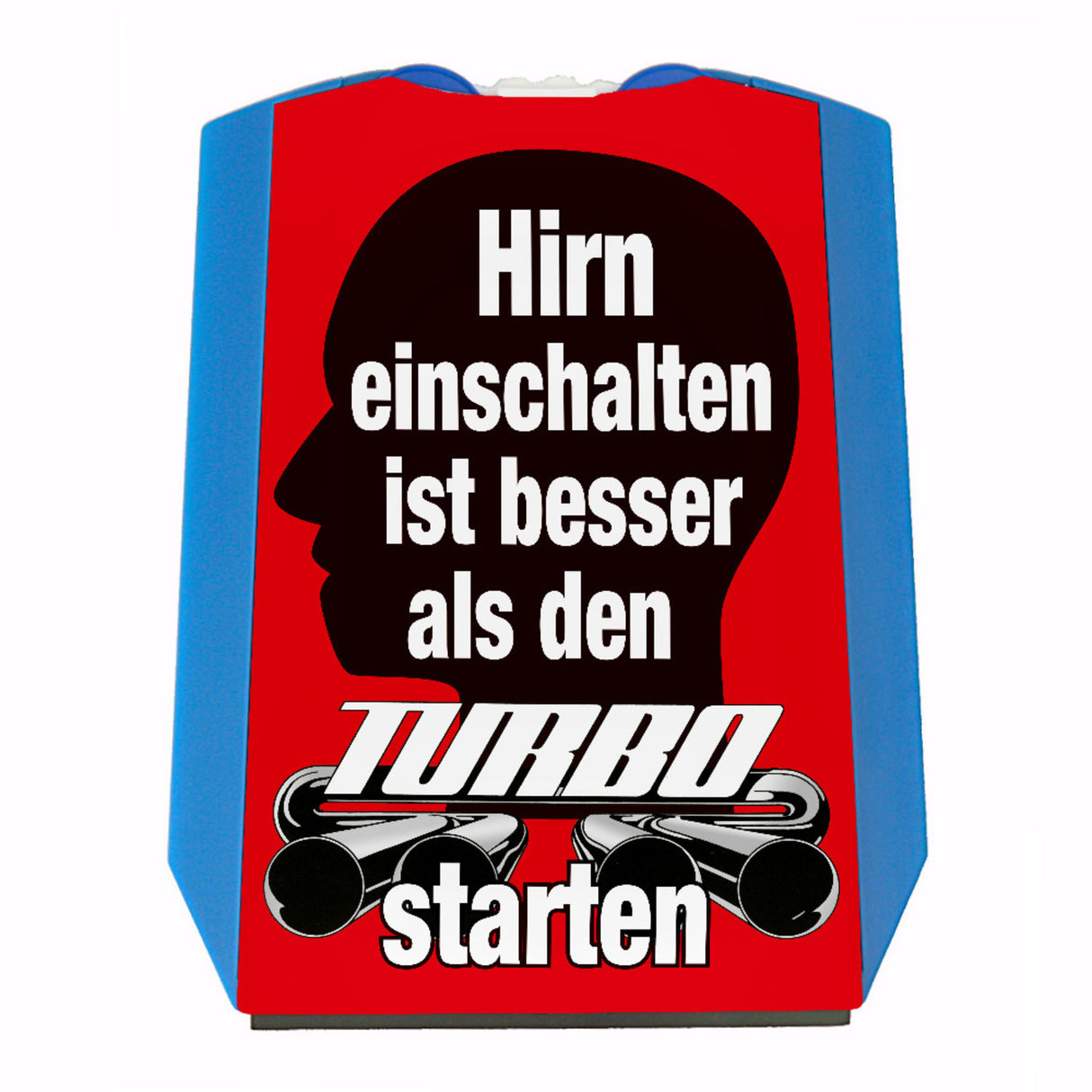 Raser Parkscheibe mit Turbo Motiv in Blau-Gelb mit 2 Einkaufswagenchips