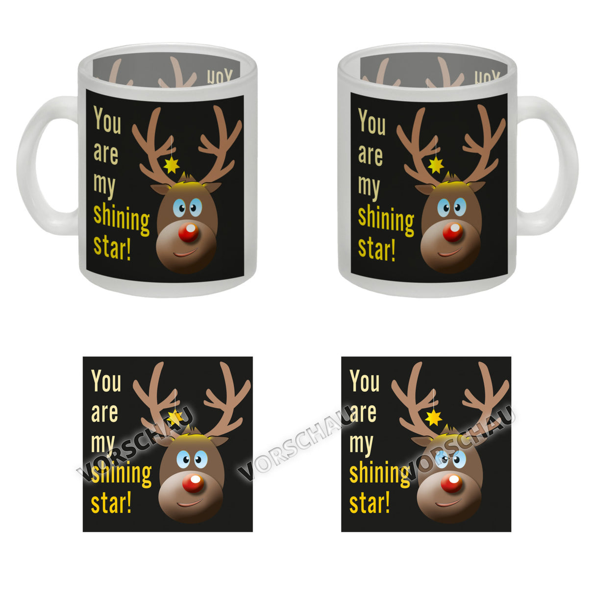 Weihnachten Kaffeebecher mit Rentier Motiv