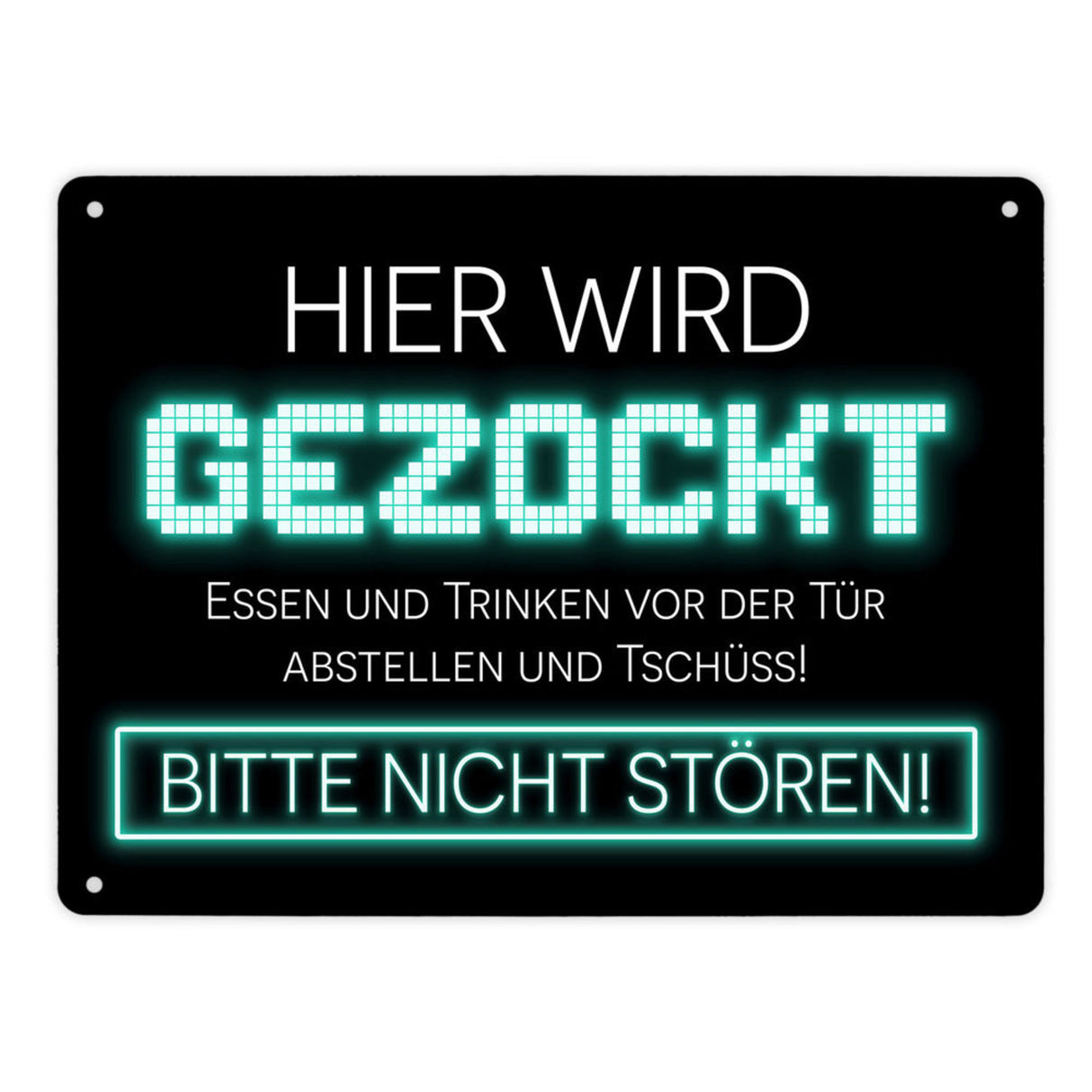 Hier wird gezockt Metallschild für Gamer in violett