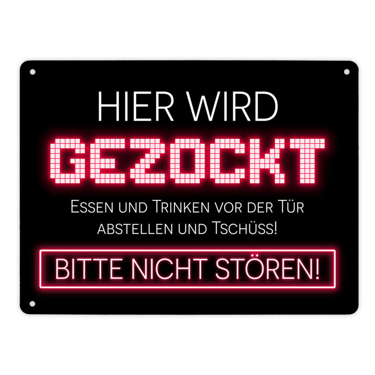 Hier wird gezockt Metallschild für Gamer in violett
