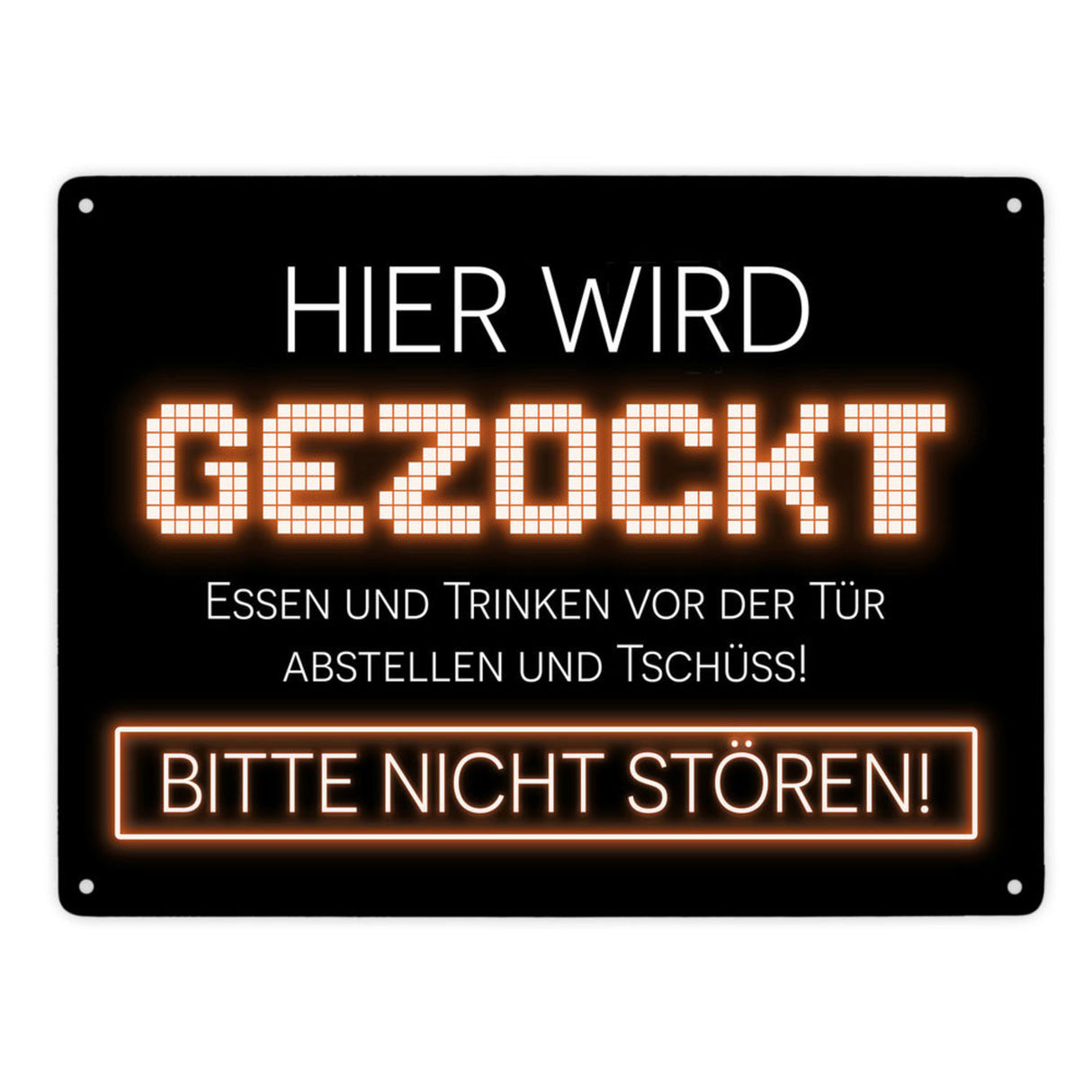 Hier wird gezockt Metallschild für Gamer in violett