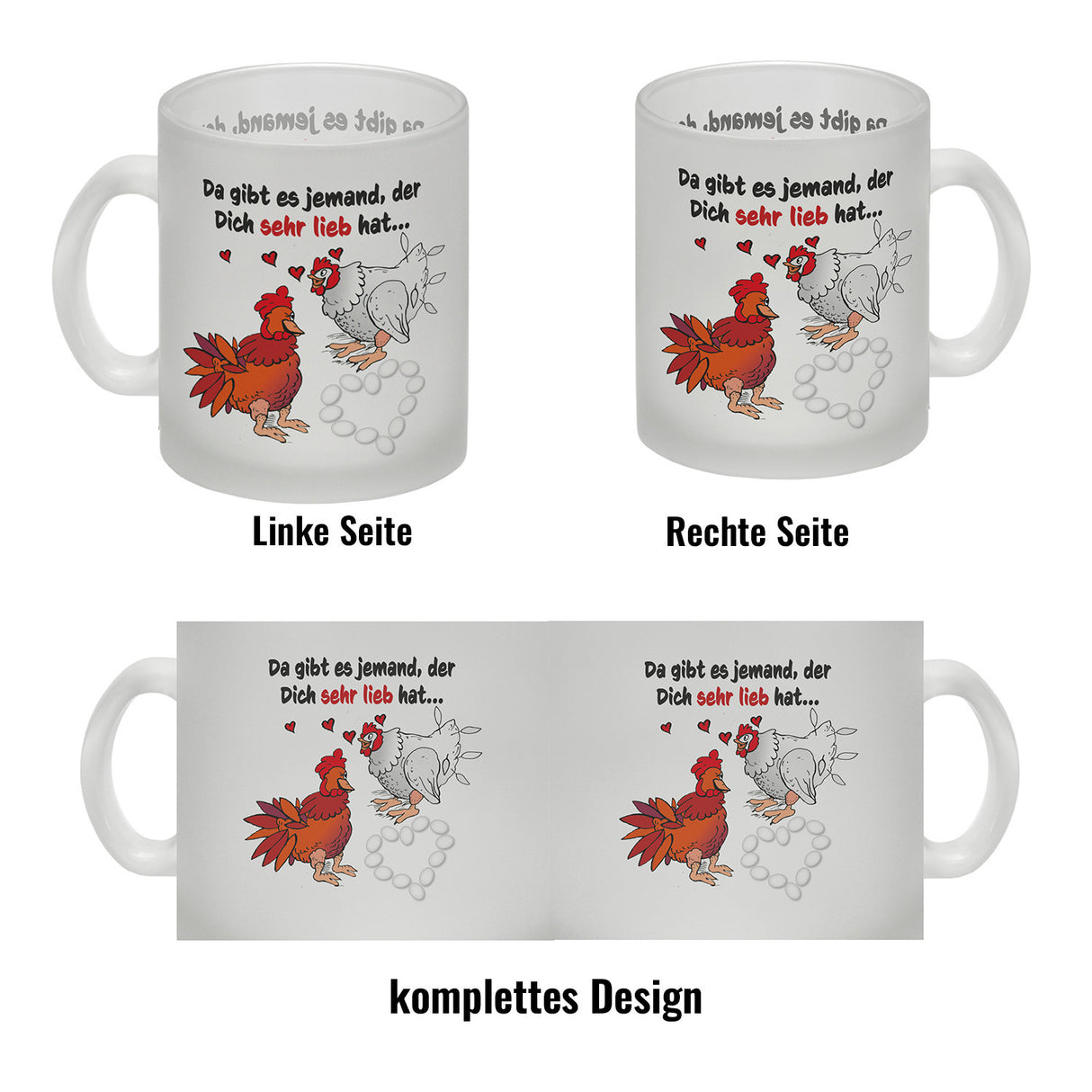 Da gibt es jemand, der dich sehr lieb hat Kaffeebecher mit Hühnern