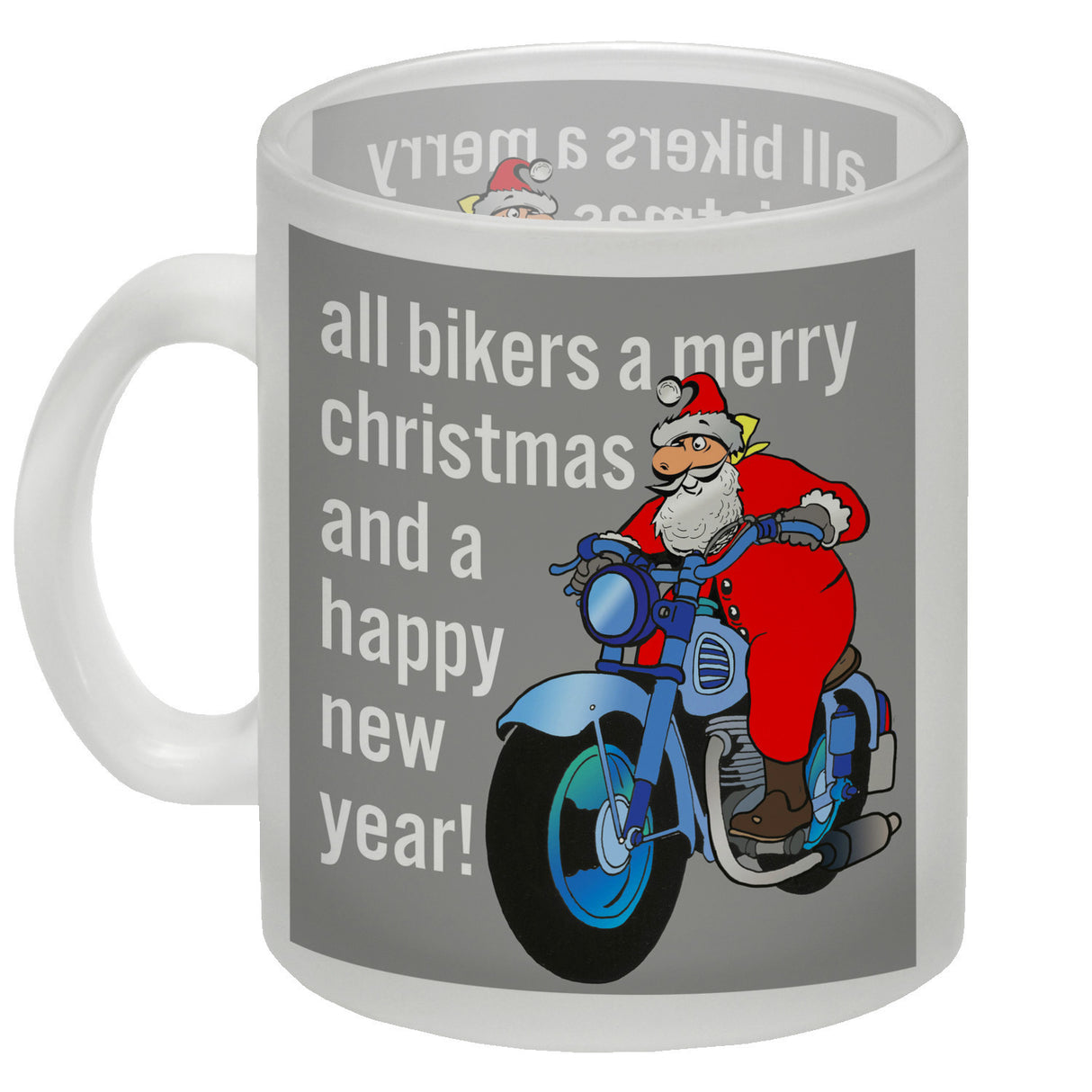 Weihnachten Biker Kaffeebecher mit Weihnachtsmann auf Motorrad