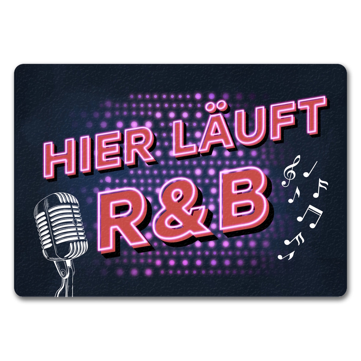 Hier läuft R&B Fußmatte mit Mikrofon und Noten im coolen Retro Look