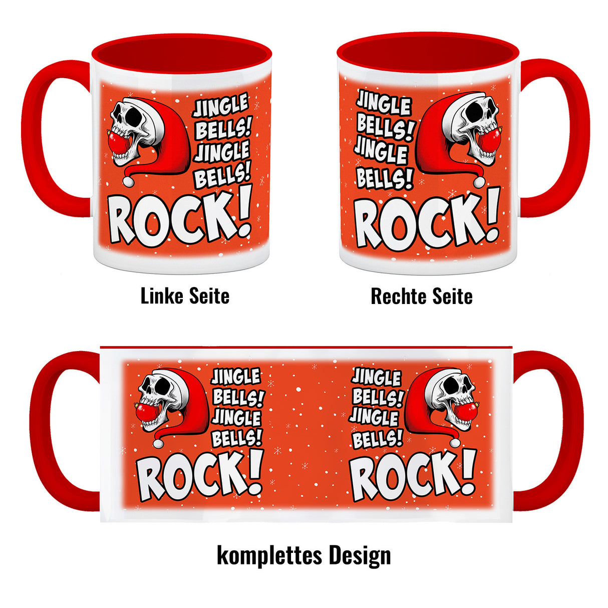 Jingle Bells Rock Weihnachten Kaffeebecher mit Totenkopf