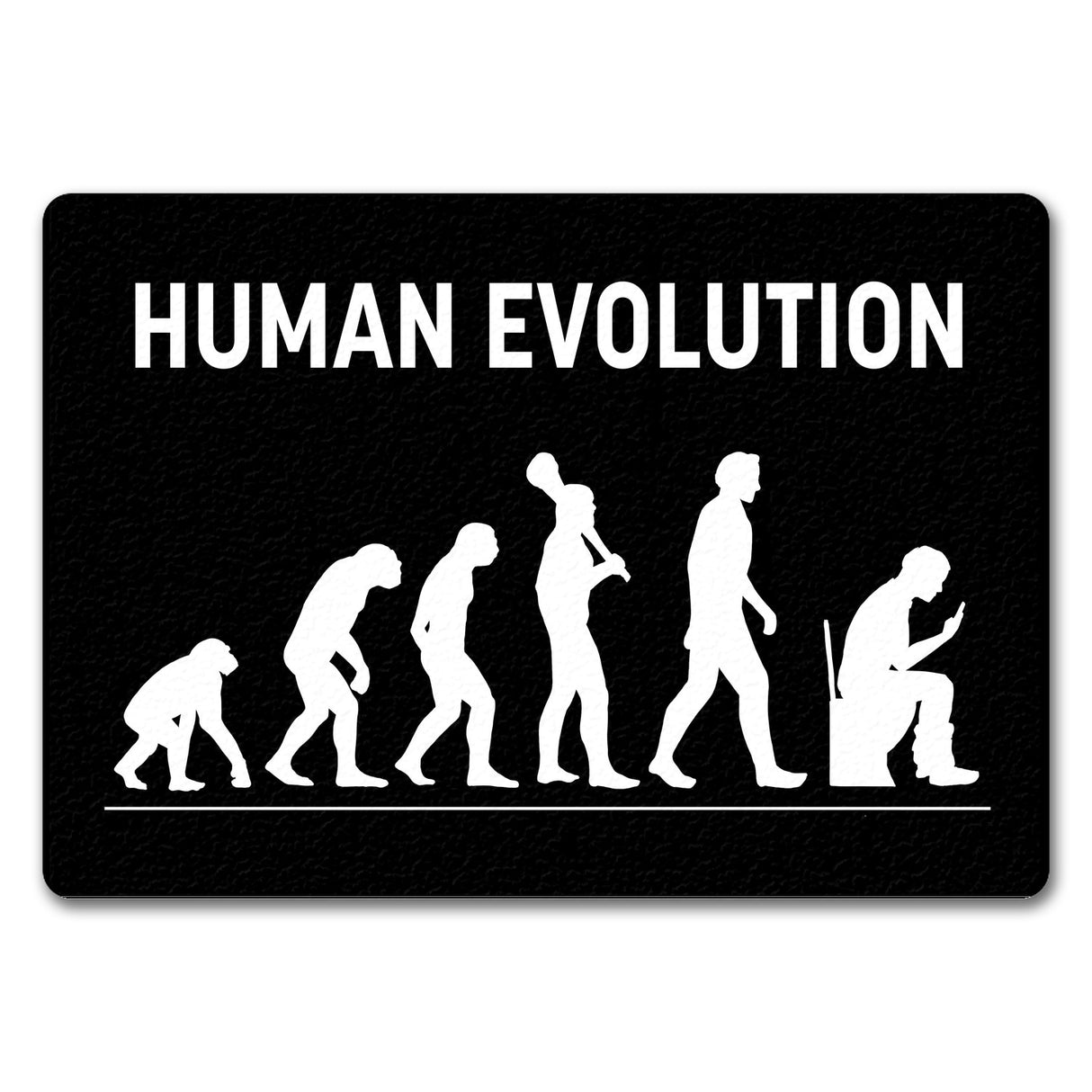 Human Evolution Fußmatte mit witzigem Motiv