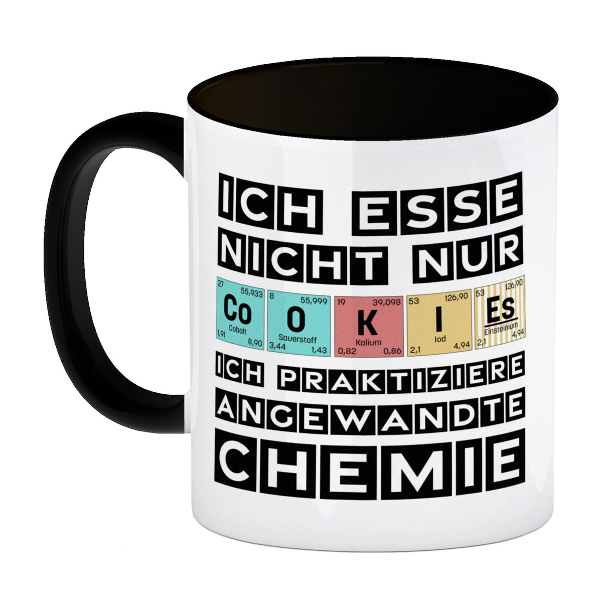 Cookies Kaffeetasse mit Spruch im Periodensystem für Chemiker