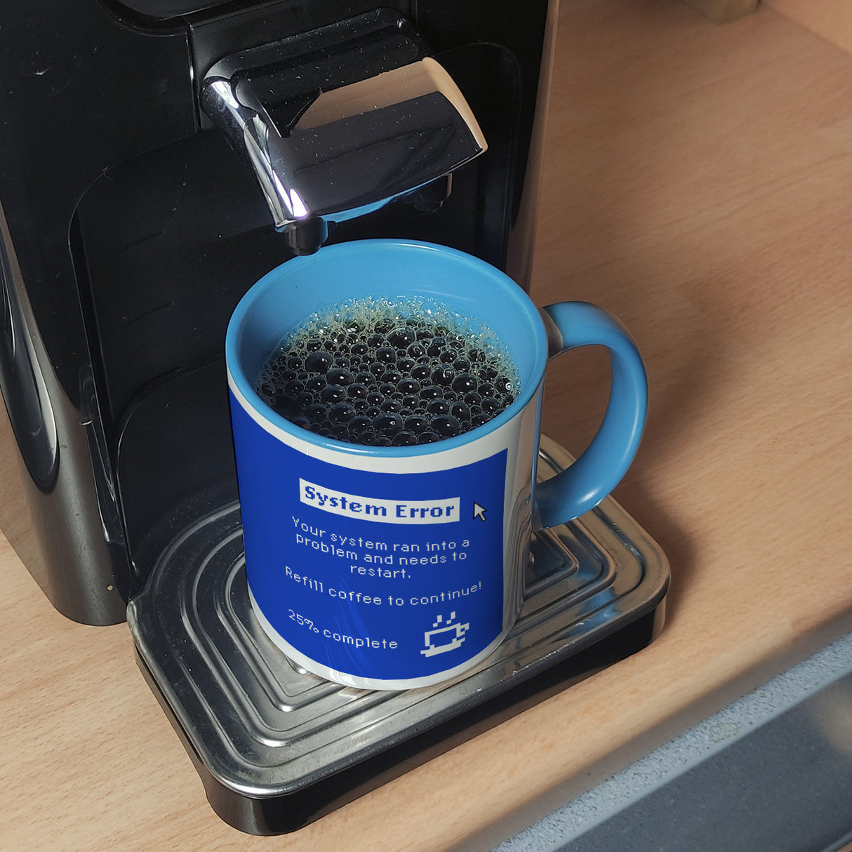 Bluescreen Kaffeebecher mit Fehlermeldung für Nerds