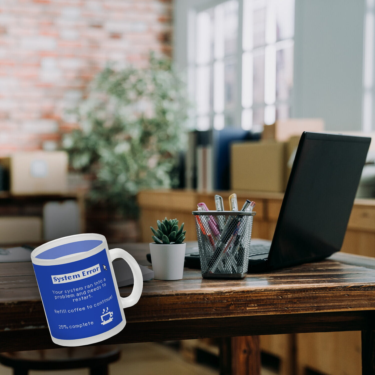 Bluescreen Kaffeebecher mit Fehlermeldung für Nerds