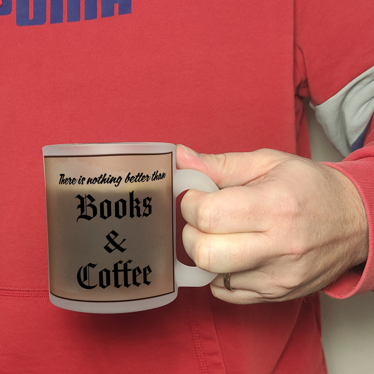 Büchernarr Kaffeebecher im Buchdesign mit Spruch