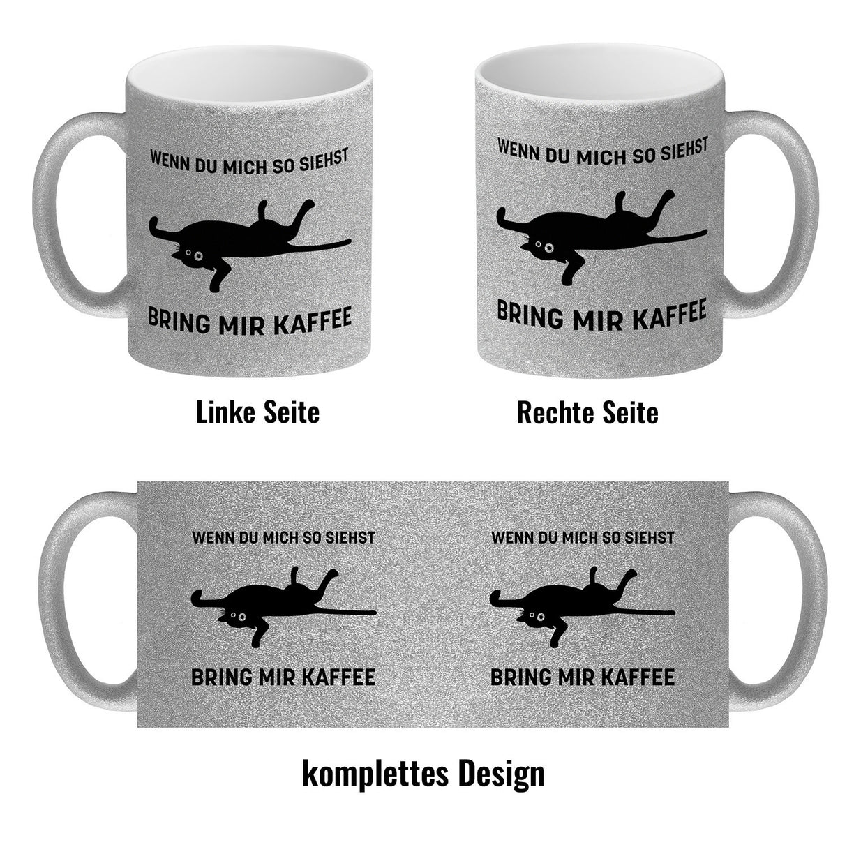 Bring mir Kaffee Kaffeetasse mit lustiger Katze