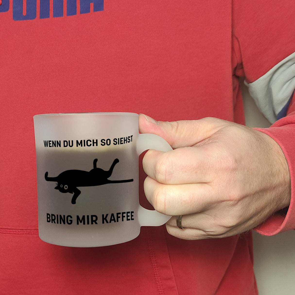 Bring mir Kaffee Kaffeetasse mit lustiger Katze