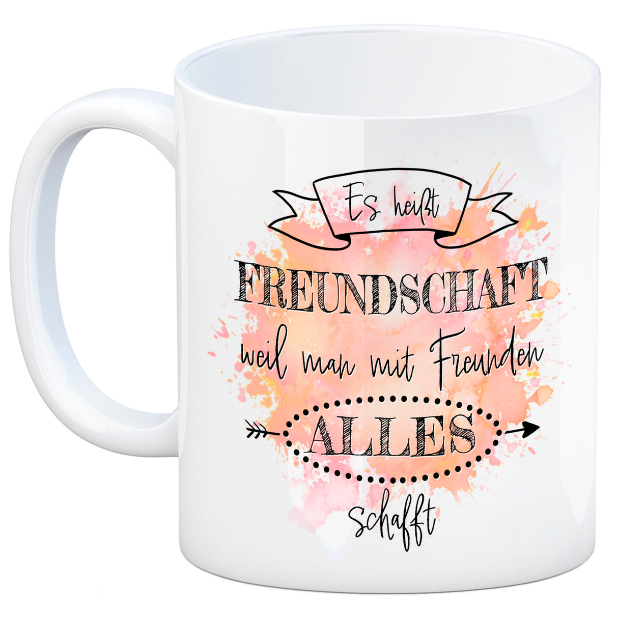 Freundschaft Kaffeebecher in violett mit tollem Spruch