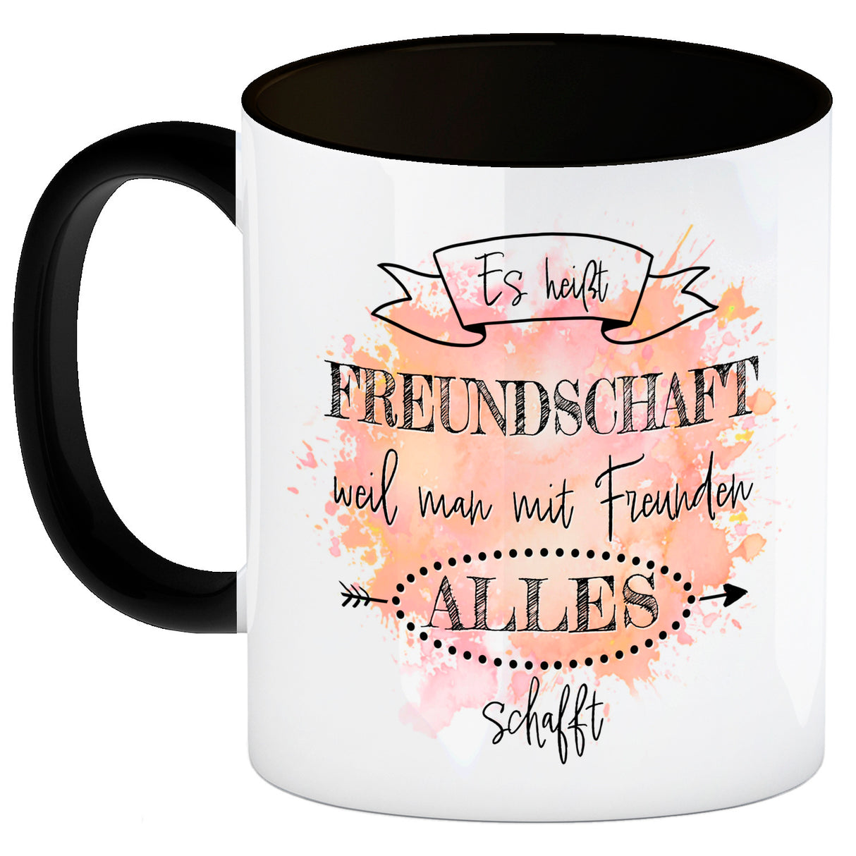 Freundschaft Kaffeebecher in violett mit tollem Spruch