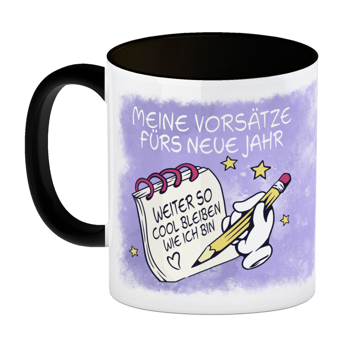 Vorsätze fürs neue Jahr Kaffeebecher mit ironischem Spruch