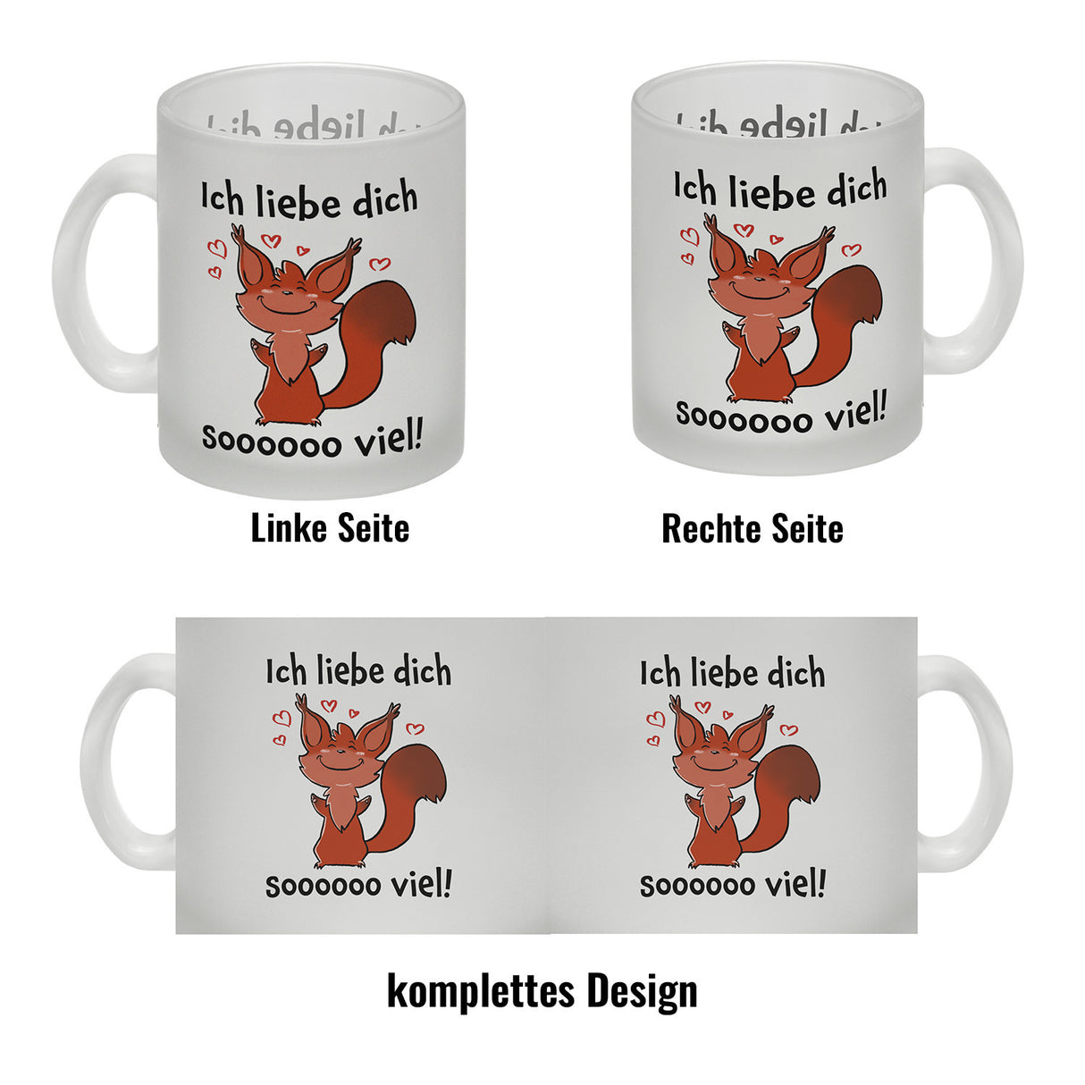 Ich liebe dich soooooo viel Kaffeebecher mit niedlichem Eichhörnchen
