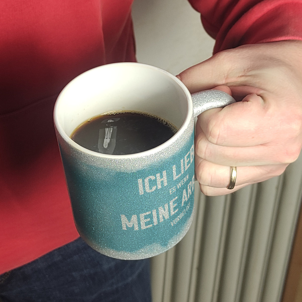 Ich liebe es wenn meine Arbeit vorbei ist Kaffeebecher