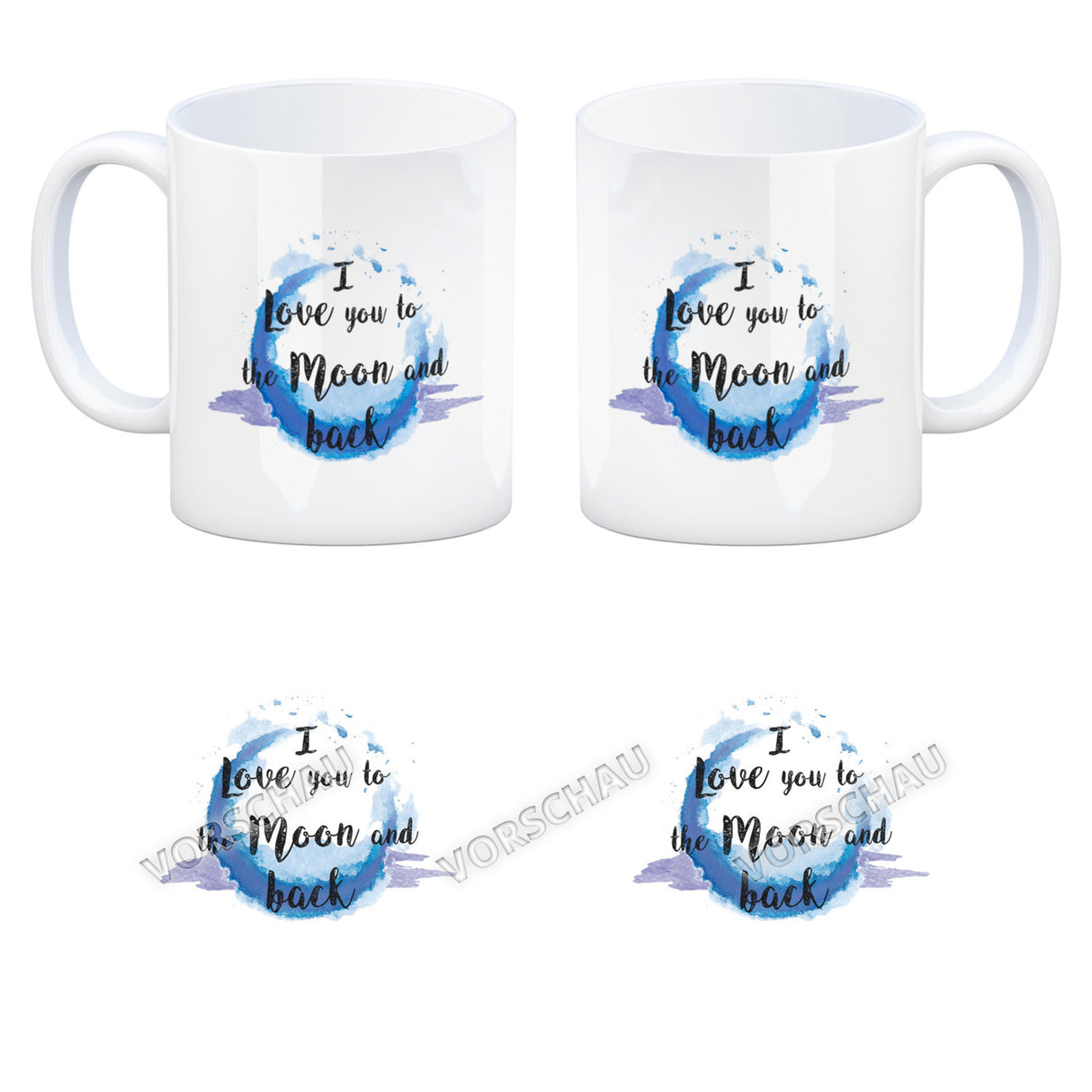 I love you to the Moon and back Valentinstag Kaffeebecher