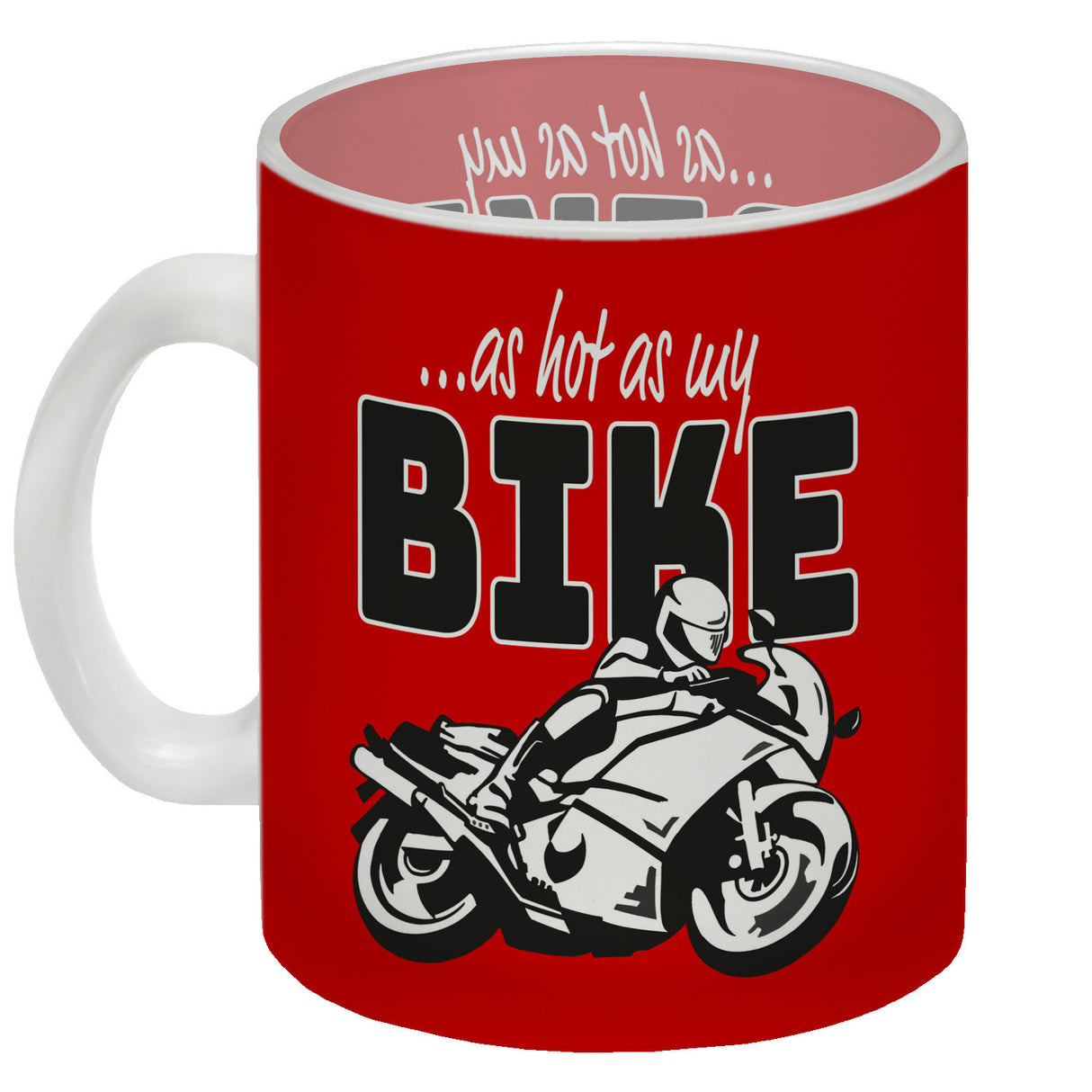 As hot as my Bike Kaffeebecher mit coolem Motorradfahrer Motiv in lila