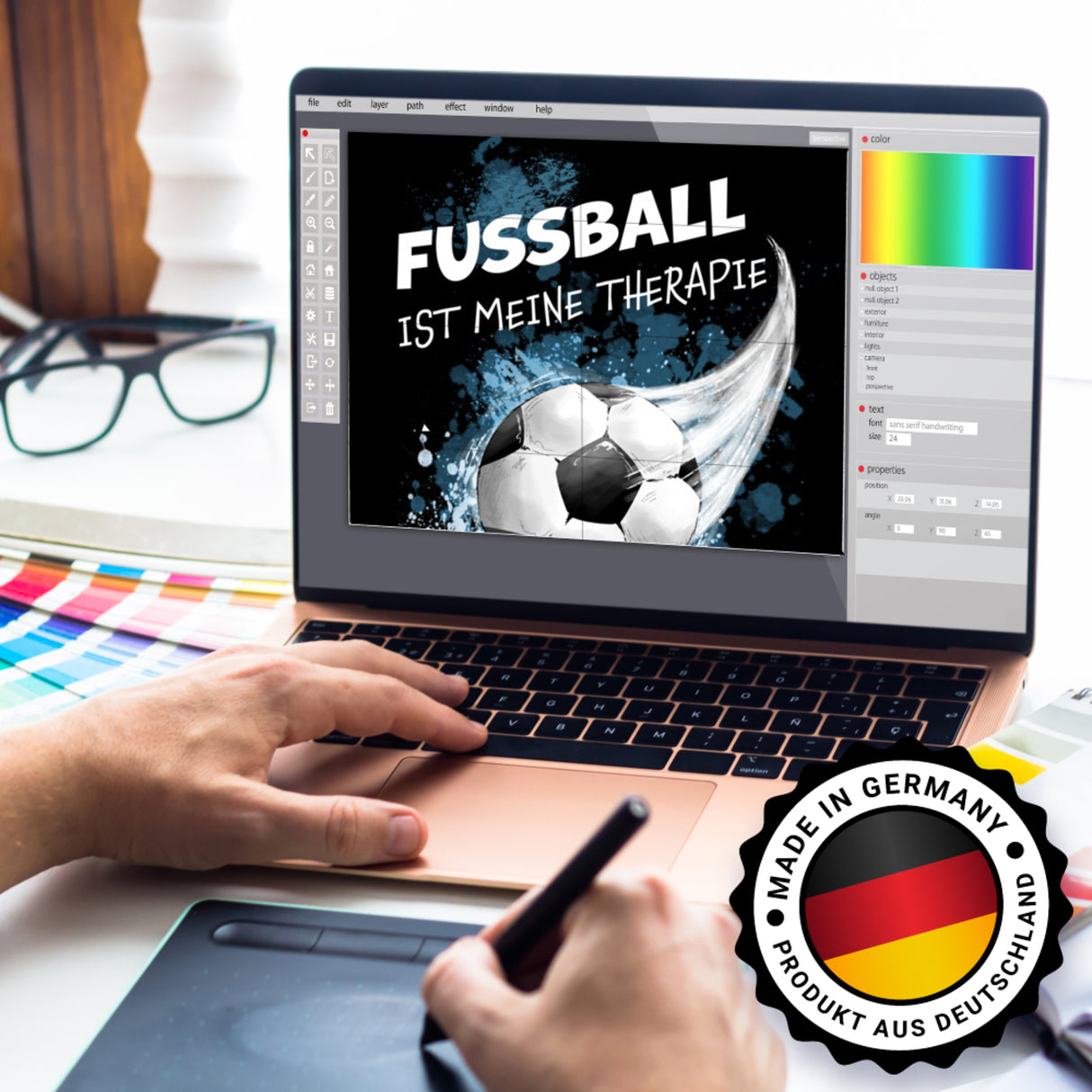 Fußball ist meine Therapie Spardose mit Fußball-Motiv