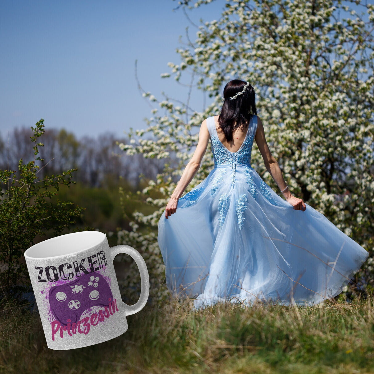 Zocker Prinzessin Kaffeebecher mit Controller Motiv