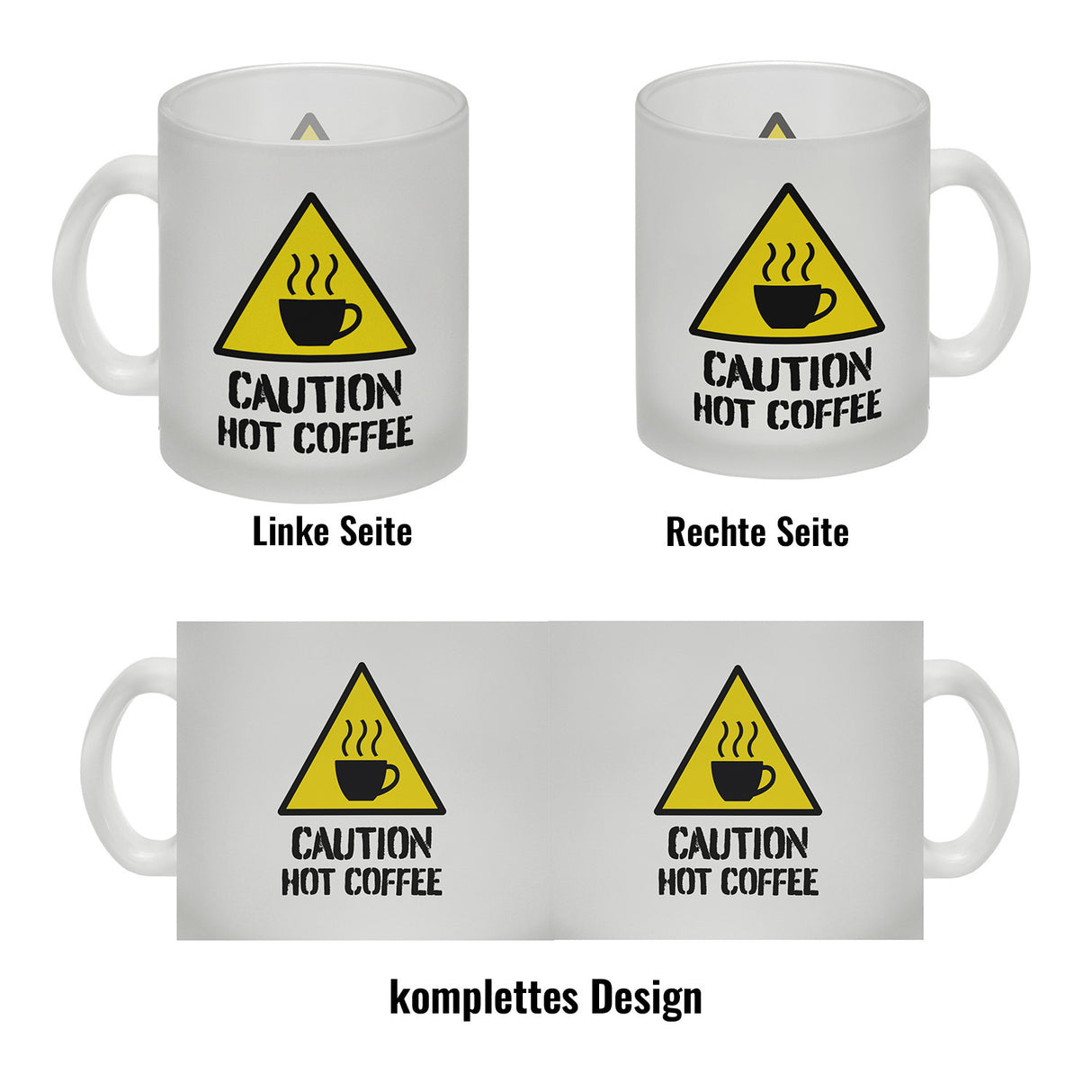 Caution Hot Coffee Kaffeebecher mit Warnsymbol