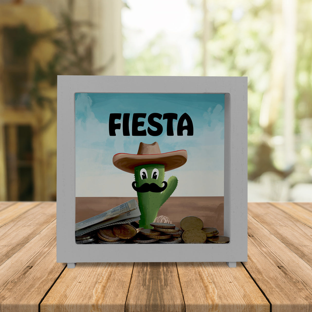 Fiesta - Kaktus mit Sombrero Spardose