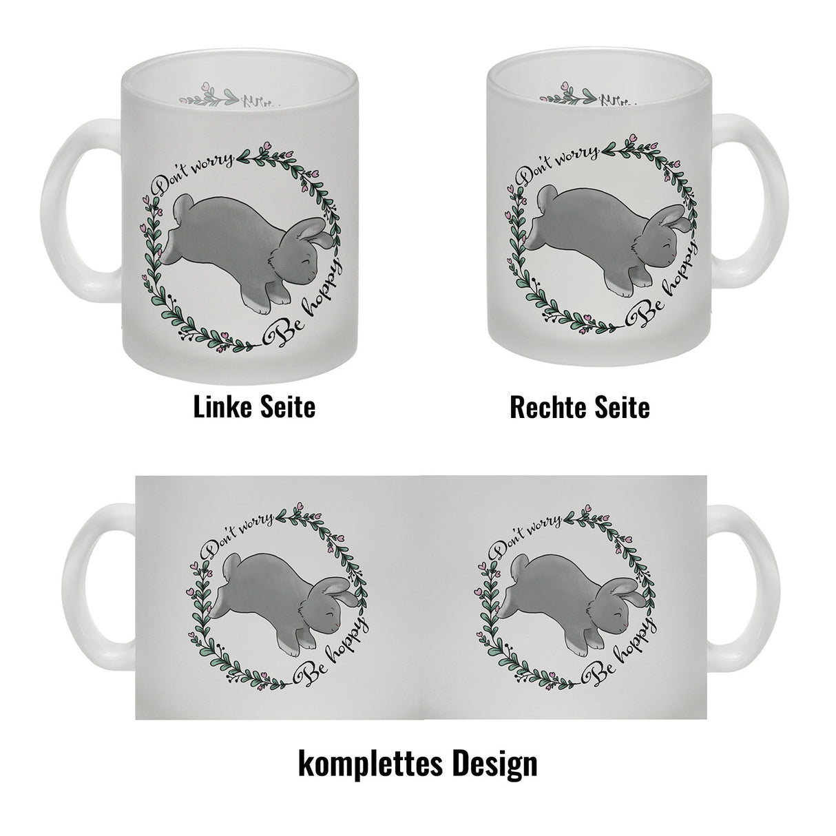 Don't worry be hoppy Kaffeebecher mit süßem Hoppelhasen