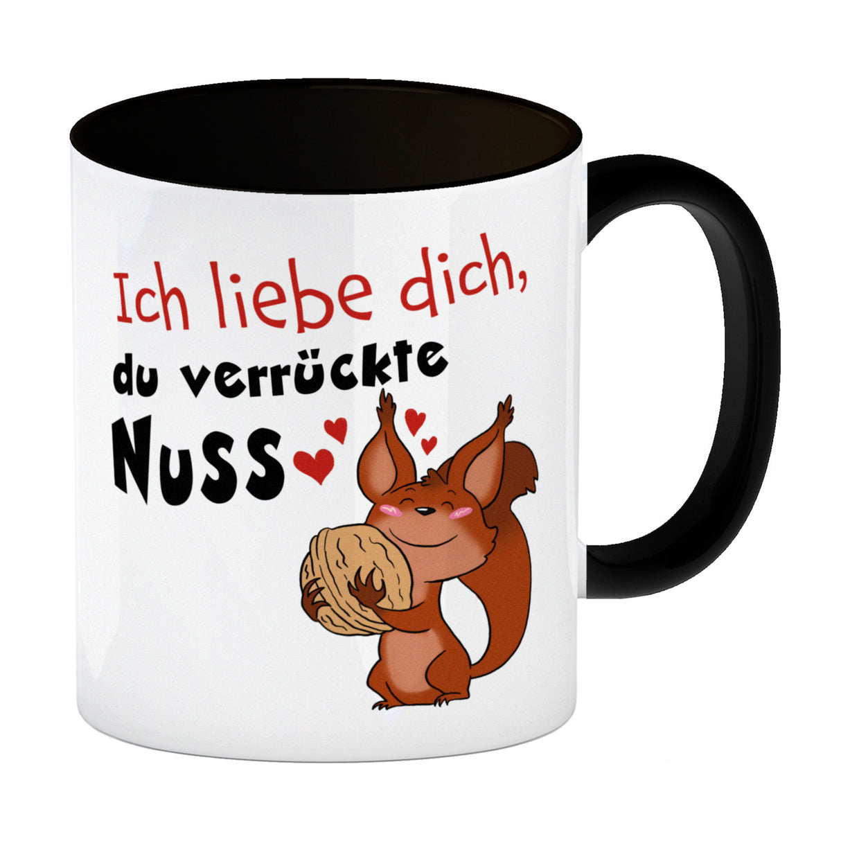Ich liebe dich verrückte Nuss Kaffeebecher mit süßem Eichhörnchen