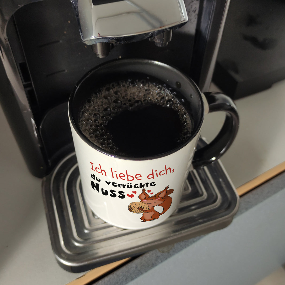 Ich liebe dich verrückte Nuss Kaffeebecher mit süßem Eichhörnchen
