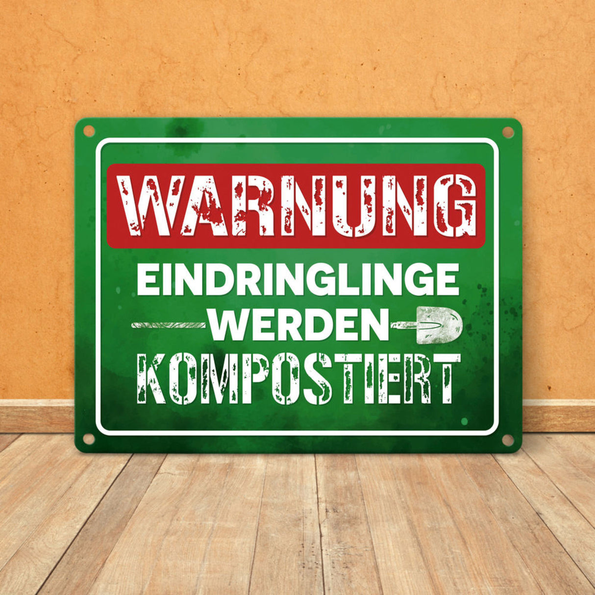 Warnung Eindringlinge werden kompostiert Metallschild
