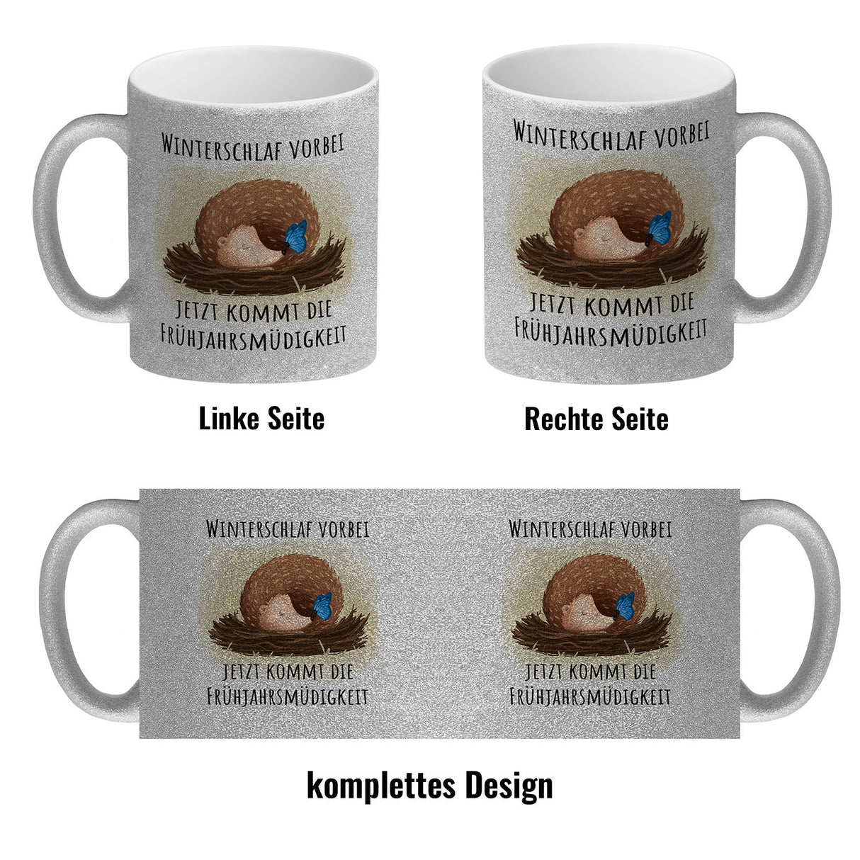 Winterschlaf vorbei jetzt kommt die Frühjahrsmüdigkeit Igel Kaffeebecher