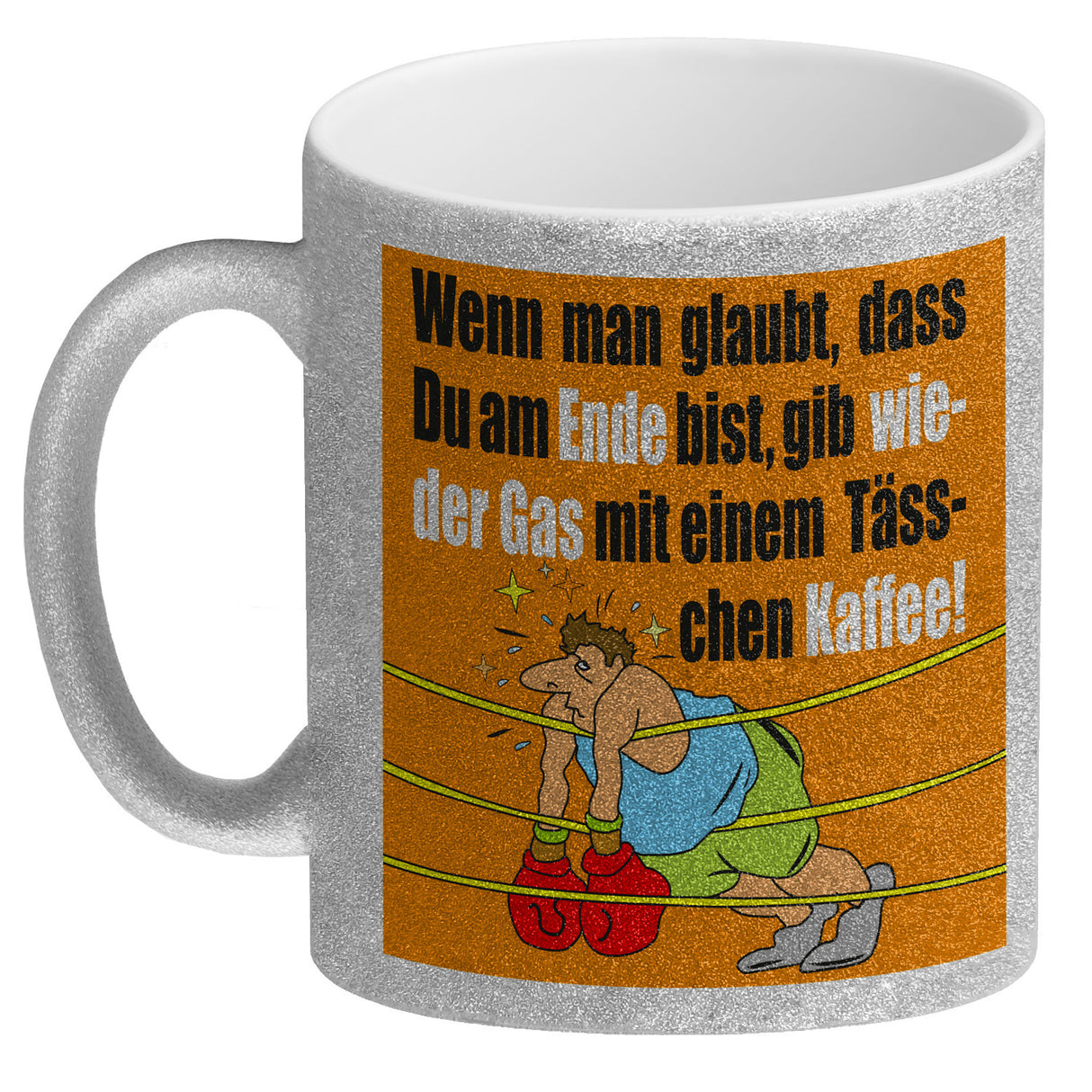 Motivation Kaffeebecher mit Boxer Motiv