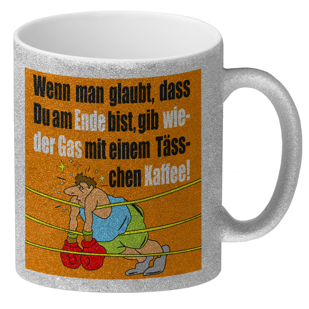 Motivation Kaffeebecher mit Boxer Motiv