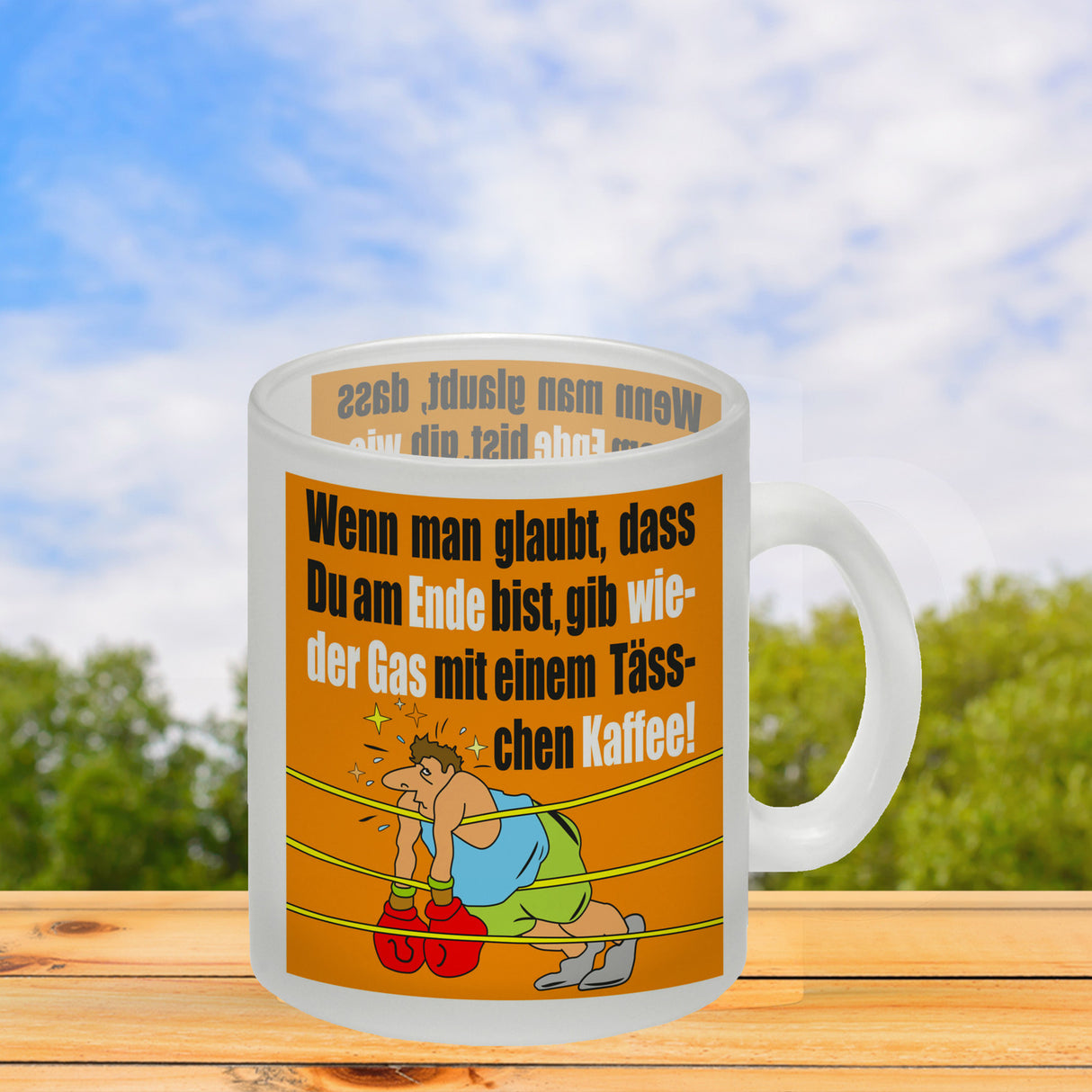 Motivation Kaffeebecher mit Boxer Motiv