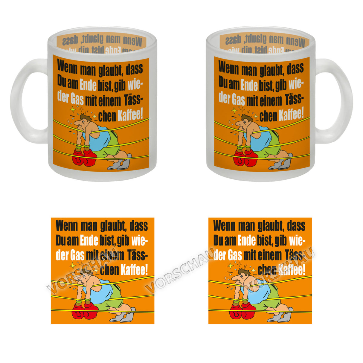 Motivation Kaffeebecher mit Boxer Motiv